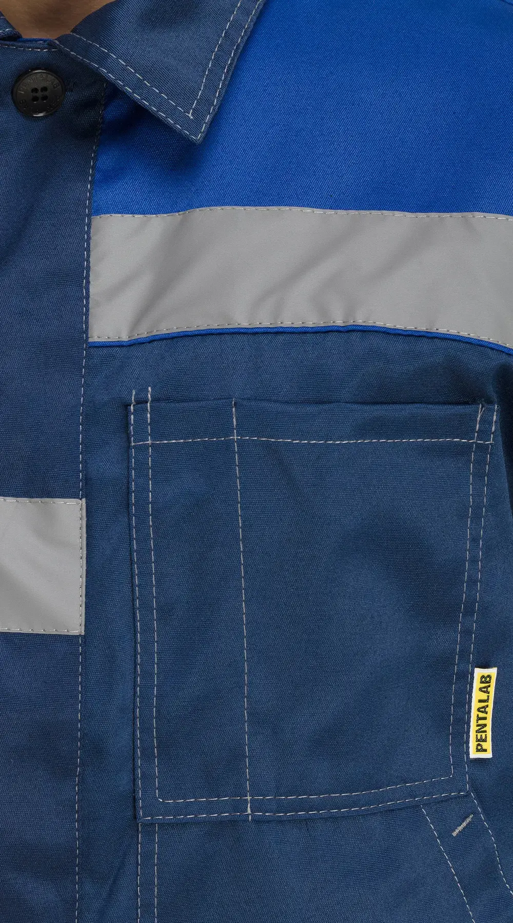 Костюм рабочий мужской летний RONTA KS811 с брюками темно-синий, васильковый