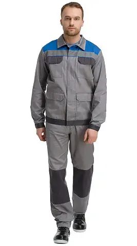 Костюм мужской летний Техноавиа "Сахара" с брюками светло-серый, васильковый Костюм мужской летний Техноавиа "Сахара" с брюками светло-серый, васильковый