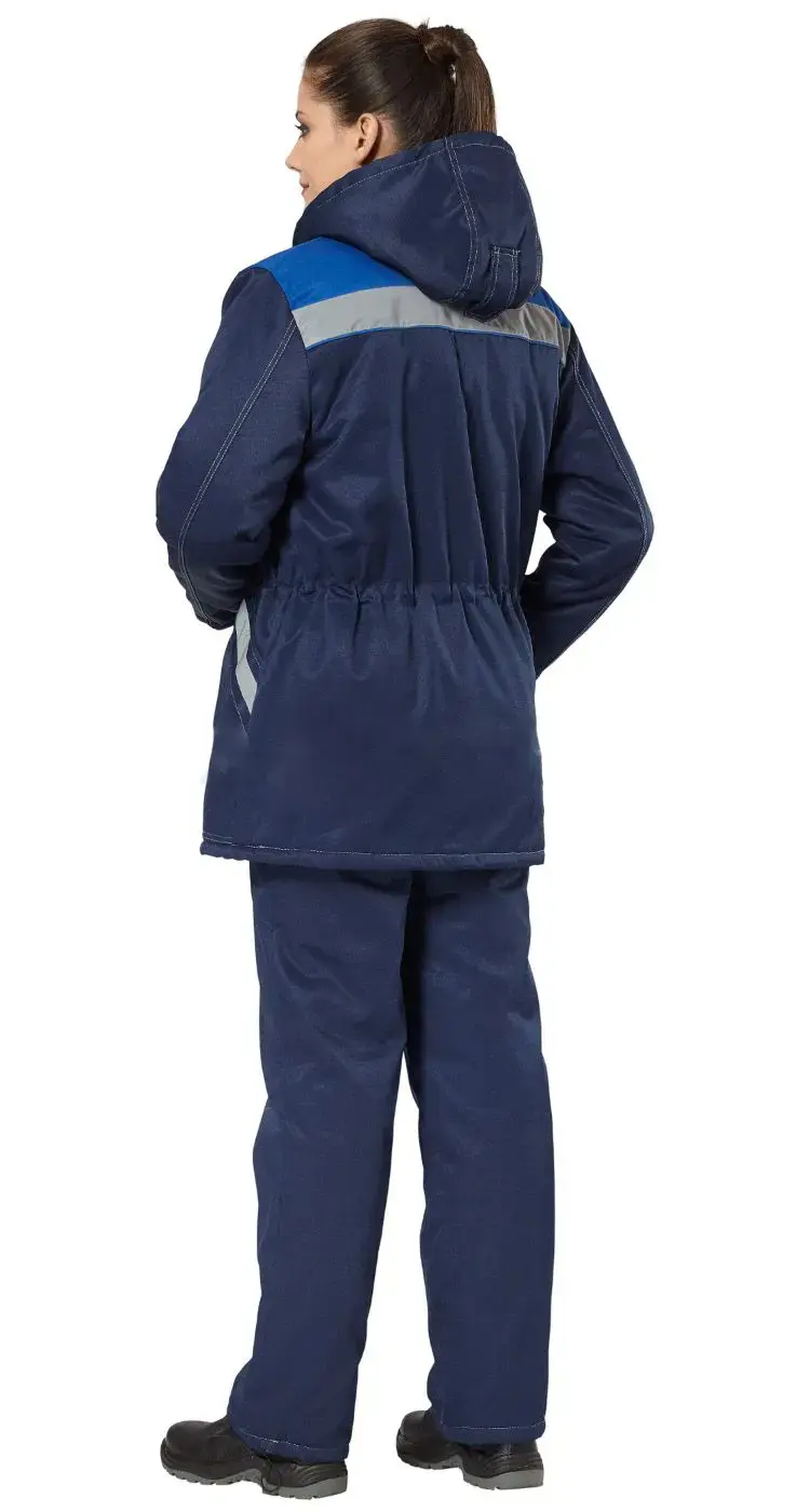 Костюм рабочий женский утепленный зимний Авангард "Бригада" темно-синий, васильковый