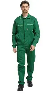 Костюм рабочий мужской летний RONTA KS621 с брюками темно-зеленый, лаймовый