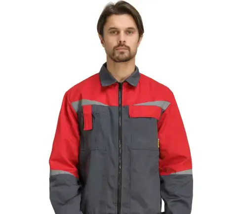 Костюм рабочий мужской летний RONTA KS591 с полукомбинезоном темно-серый, красный Костюм рабочий мужской летний RONTA KS591 с полукомбинезоном темно-серый, красный