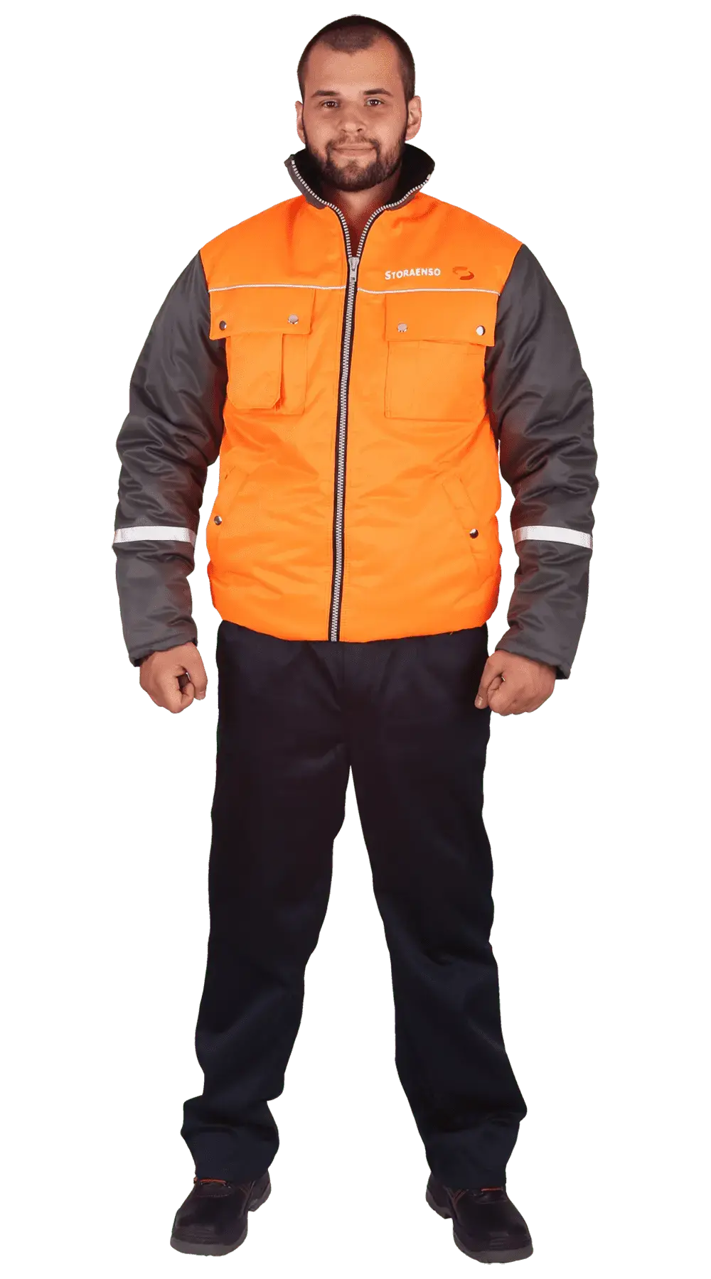 Куртка рабочая мужская зимняя утепленная RONTA KR001 серая, оранжевая