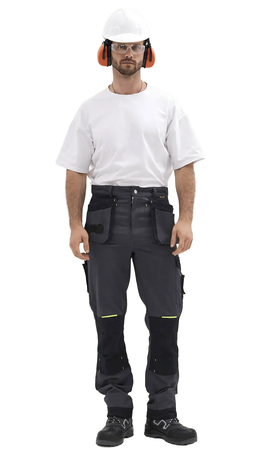 Брюки рабочие мужские летние RONTA BR814 темно-серые, черные, лаймовые