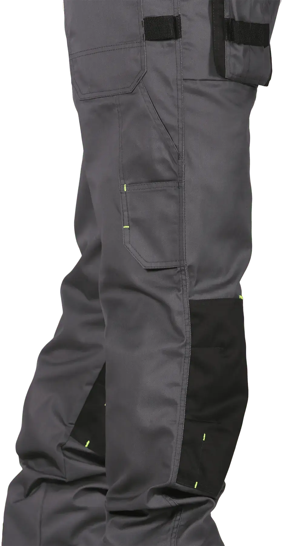 Полукомбинезон рабочий мужской летний RONTA PL205 темно-серый, черный, лаймовый