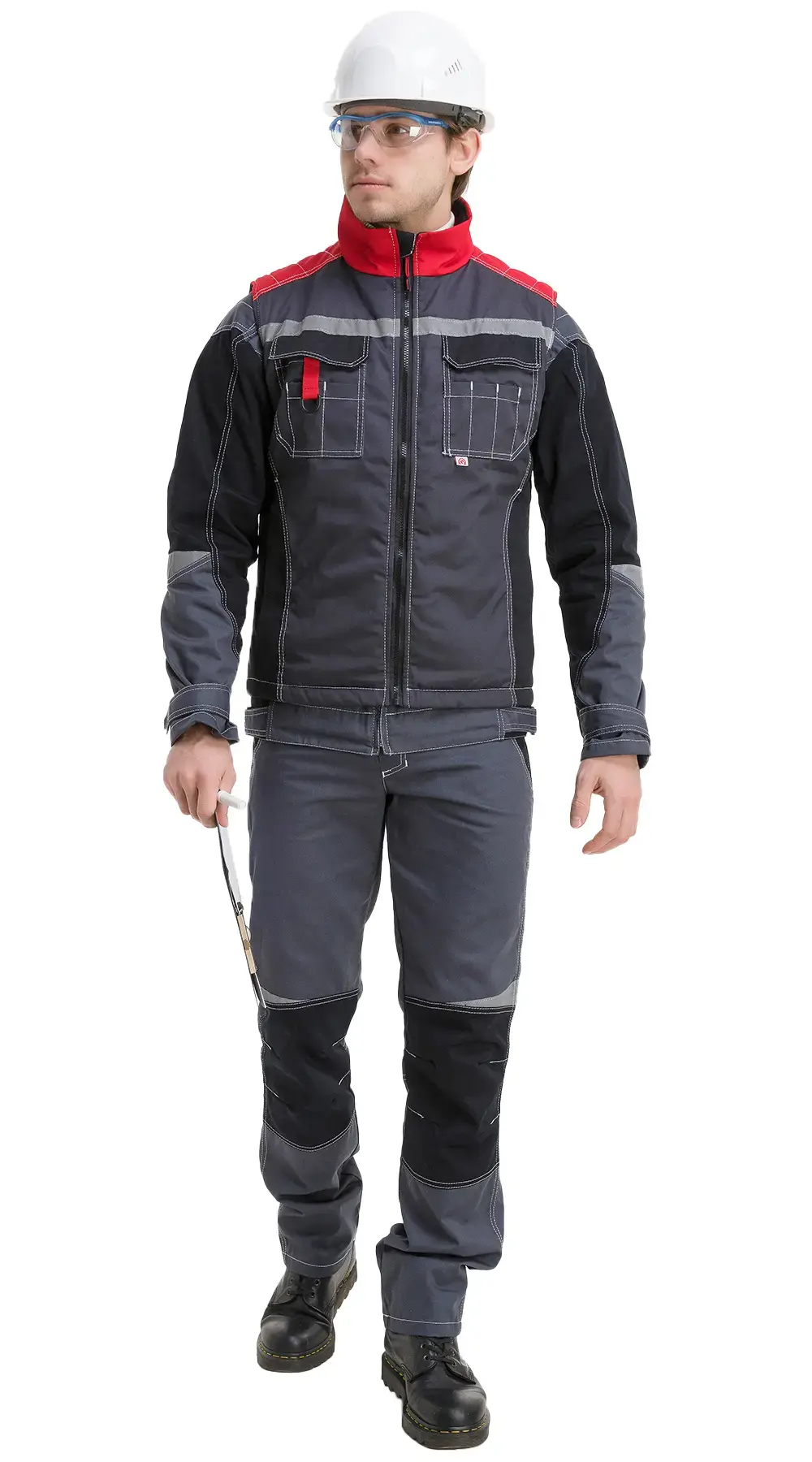 Жилет рабочий мужской утепленный зимний RONTA JT1002 темно-серый, красный, черный