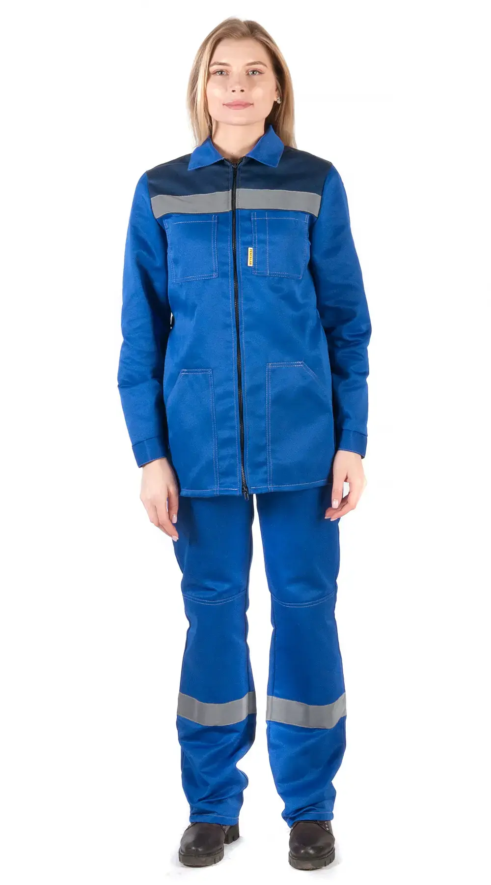 Костюм рабочий женский летний RONTA KS815 с брюками васильковый, темно-синий