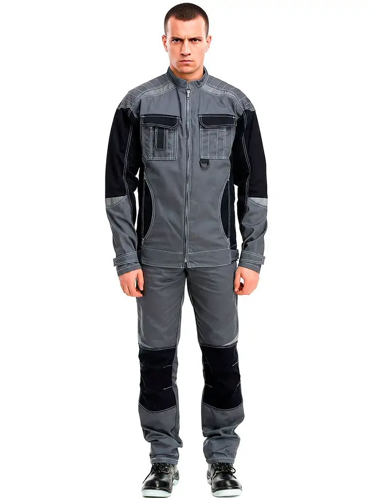 Костюм рабочий мужской летний RONTA KS908 с брюками темно-серый, черный