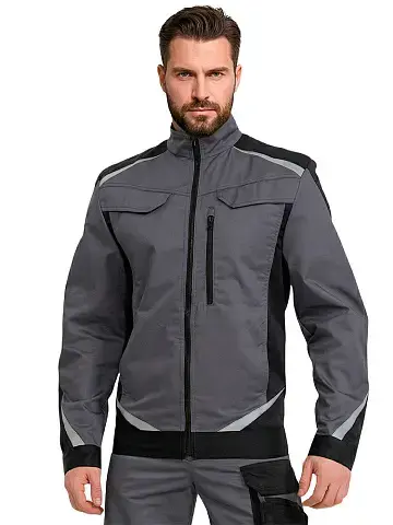 Куртка рабочая мужская летняя RONTA KR209 темно-серый, черный