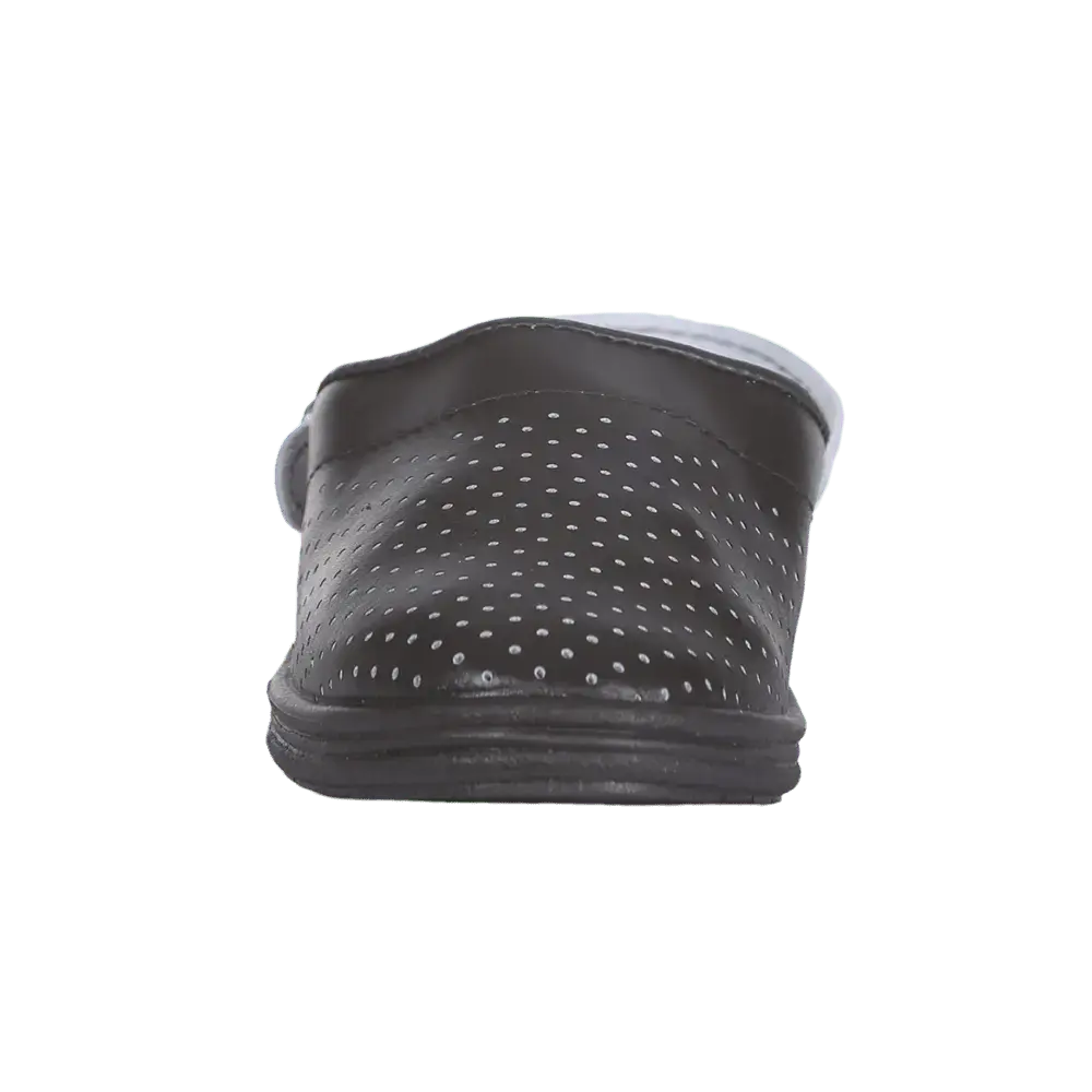 Сабо женские кожаные черные