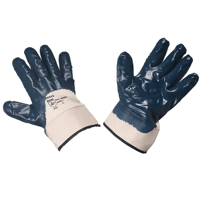 Перчатки нитриловые полуобливные манжет-крага