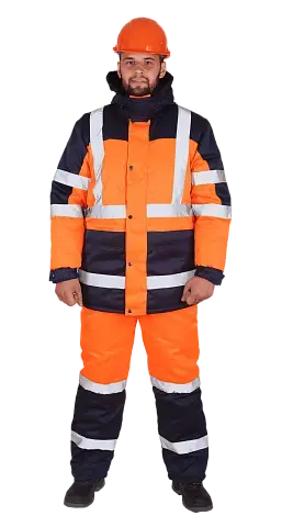 Костюм рабочий мужской утепленный зимний RONTA KSMODUL темно-синий, оранжевый
