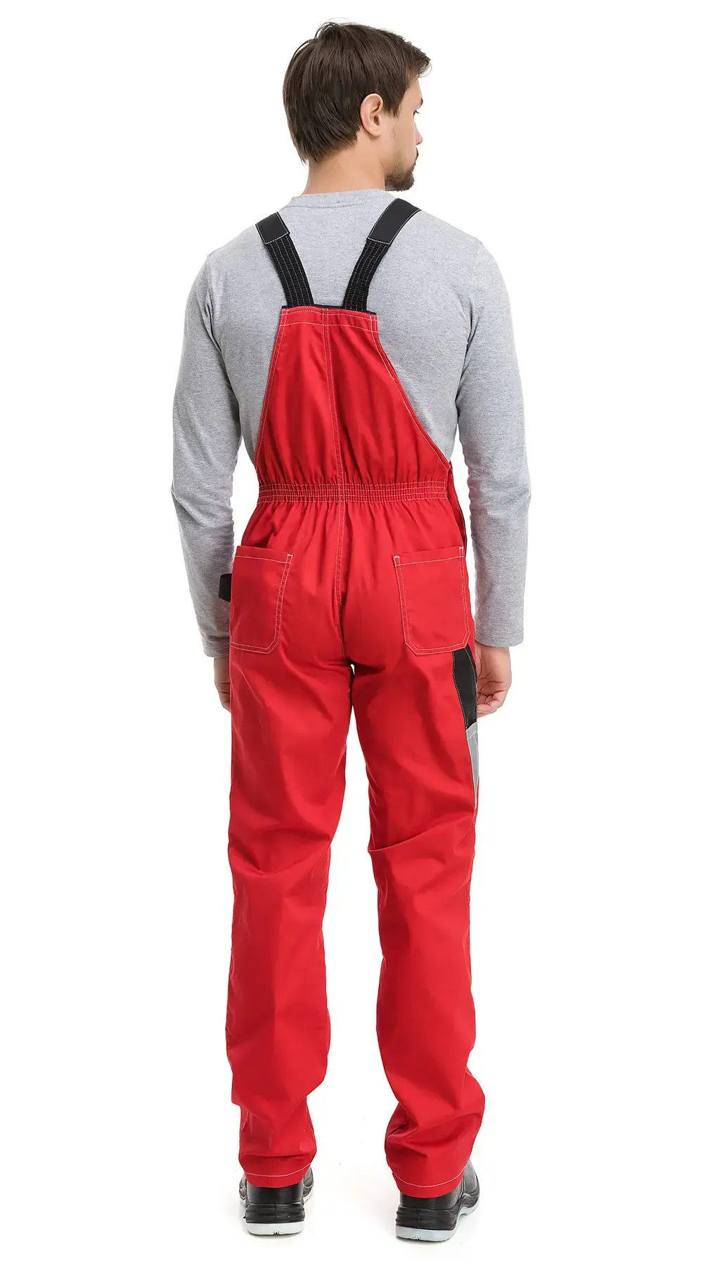 Костюм рабочий мужской летний RONTA KS212 с полукомбинезоном красный, серый, черный Костюм рабочий мужской летний RONTA KS212 с полукомбинезоном красный, серый, черный