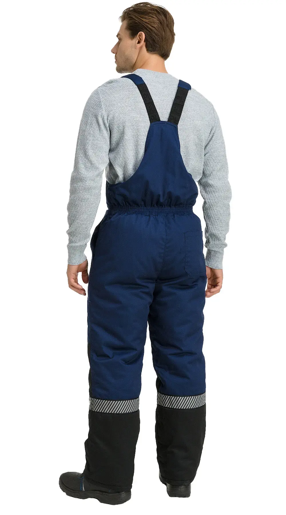 Полукомбинезон рабочий мужской зимний утепленный RONTA PL585 с СОП темно-синий, черный