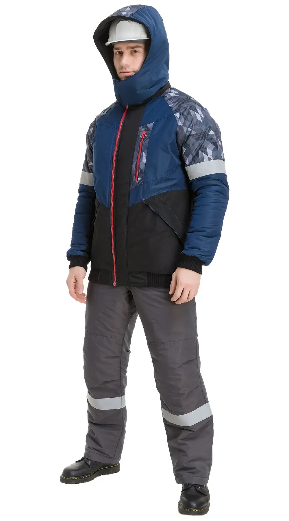 Куртка рабочая мужская зимняя утепленная Восток-Сервис "Конструктор" черная, синяя