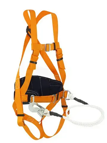 Удерживающая система с наплеч. и набед. лямками, ушир. кушаком и стропом из каната УС 2 ВЖ ук