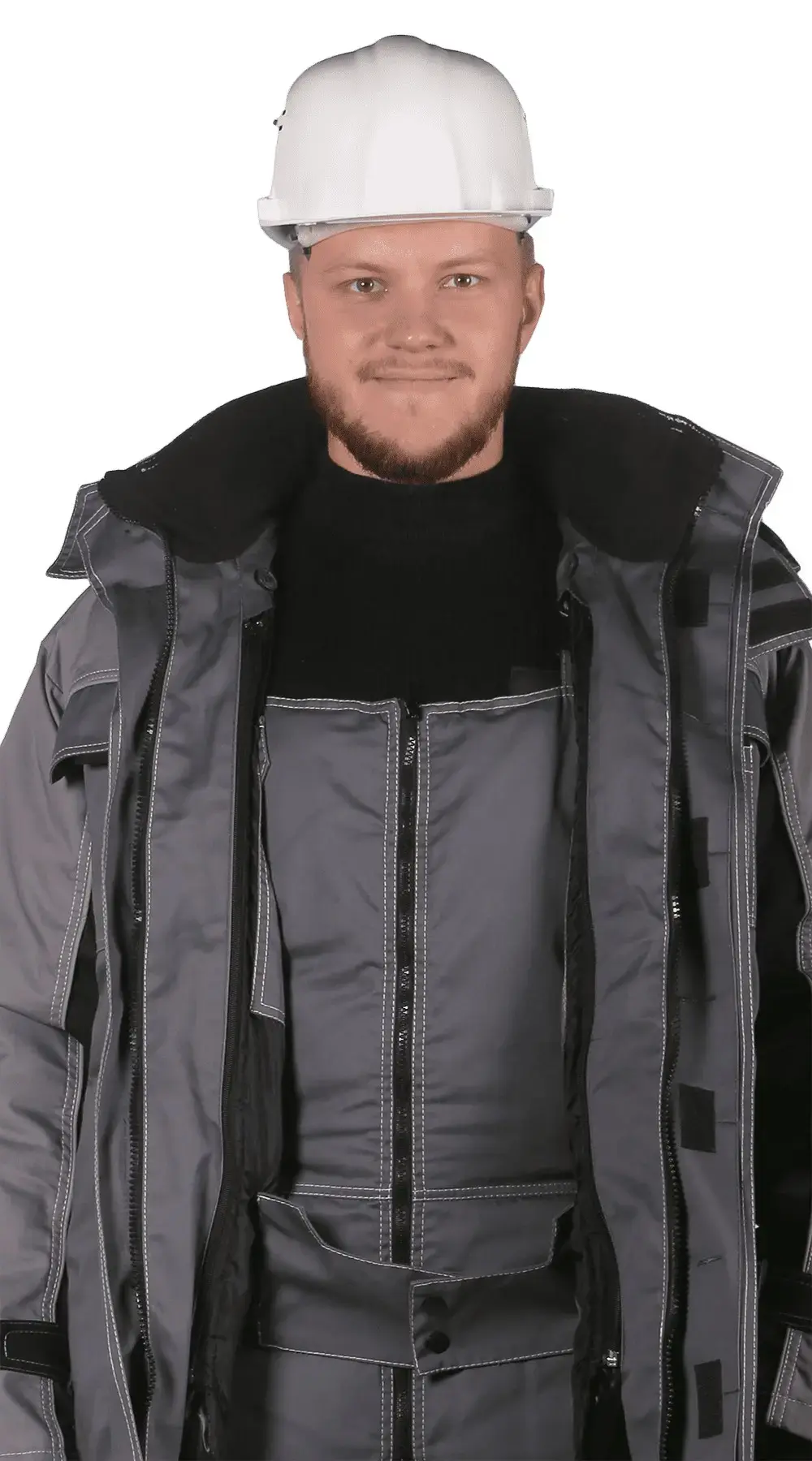 Куртка рабочая мужская зимняя утепленная RONTA KR581 темно-серая, светло-серая, черная