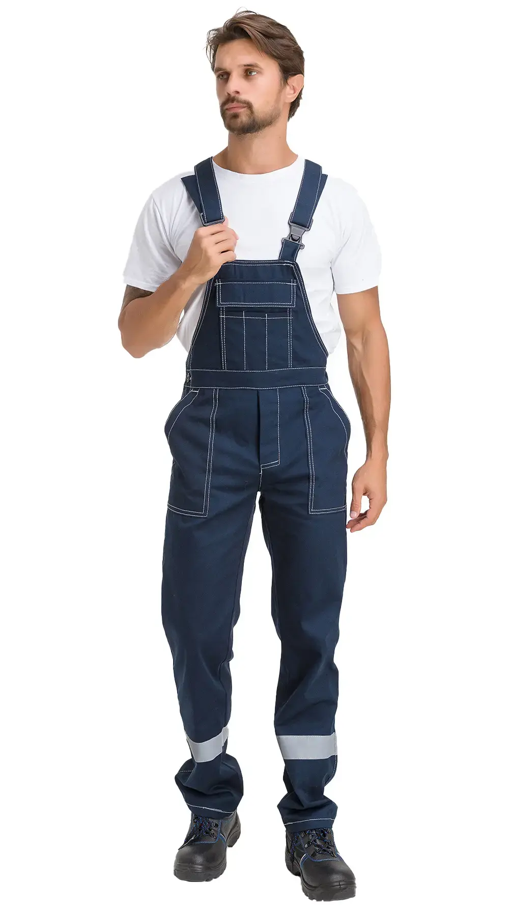 Костюм рабочий мужской летний RONTA KS910 с полукомбинезоном темно-синий