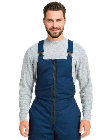 Полукомбинезон рабочий мужской зимний утепленный RONTA PL585 с СОП темно-синий, черный