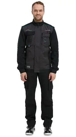 Куртка рабочая мужская летняя Техноавия "Дублин" темно-серый, черный