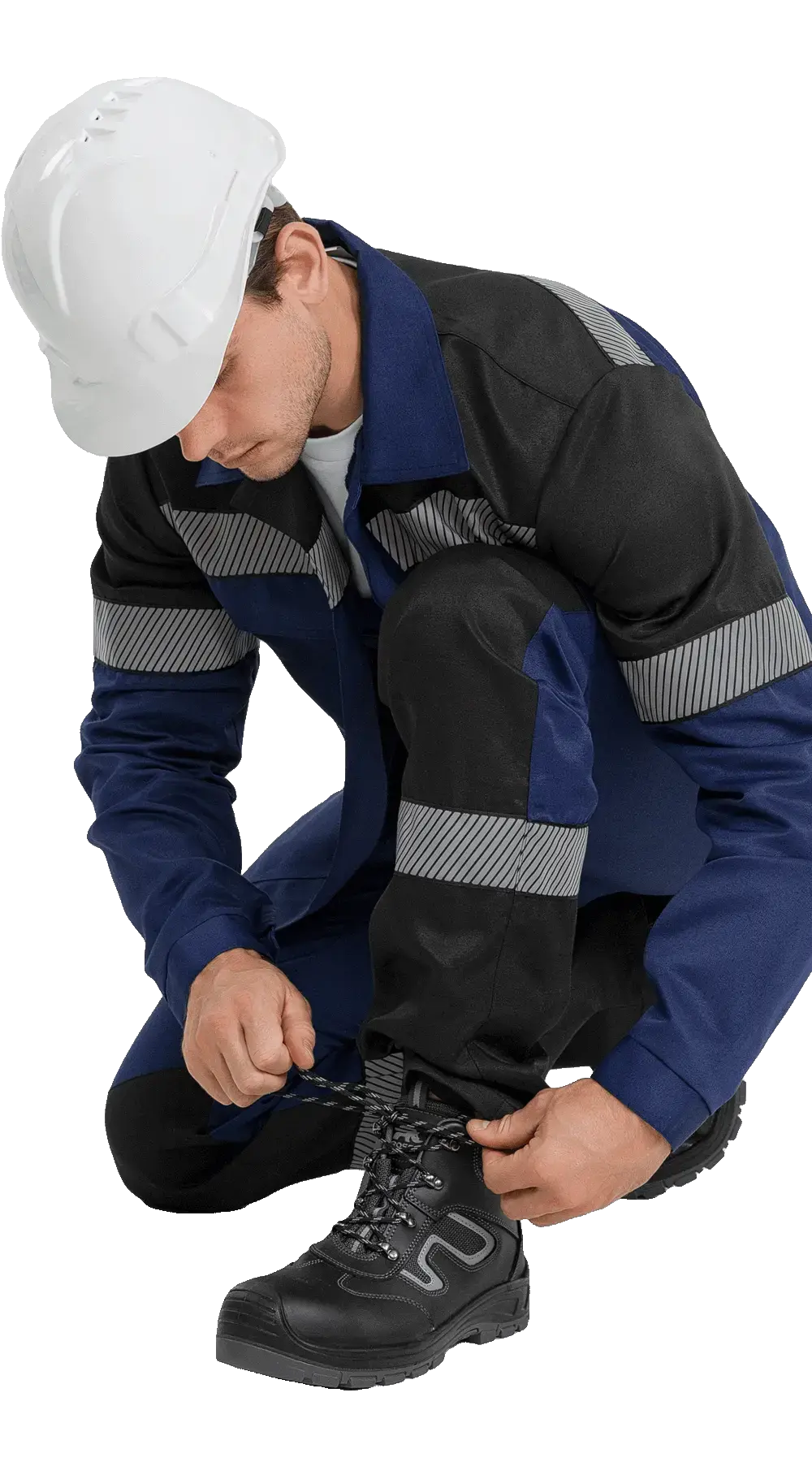 Костюм рабочий мужской летний RONTA KS812 с полукомбинезоном темно-синий, черный