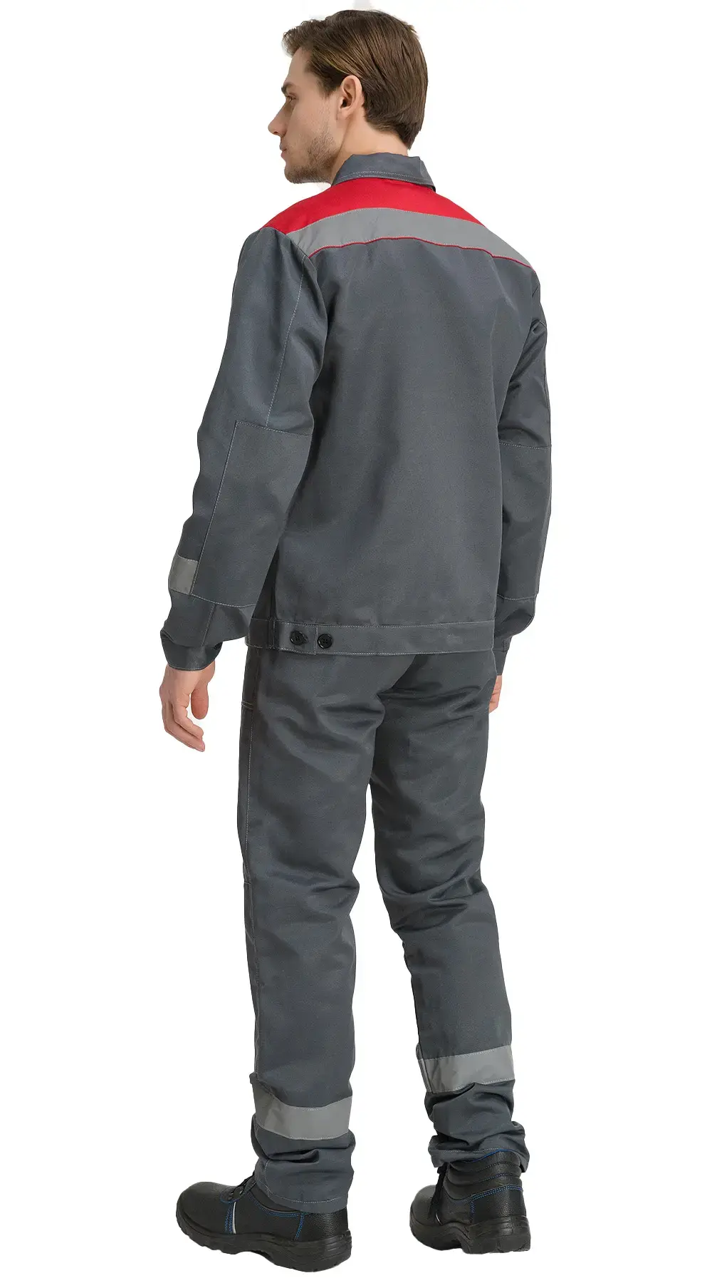 Костюм рабочий мужской летний RONTA KS811 с брюками темно-серый, красный