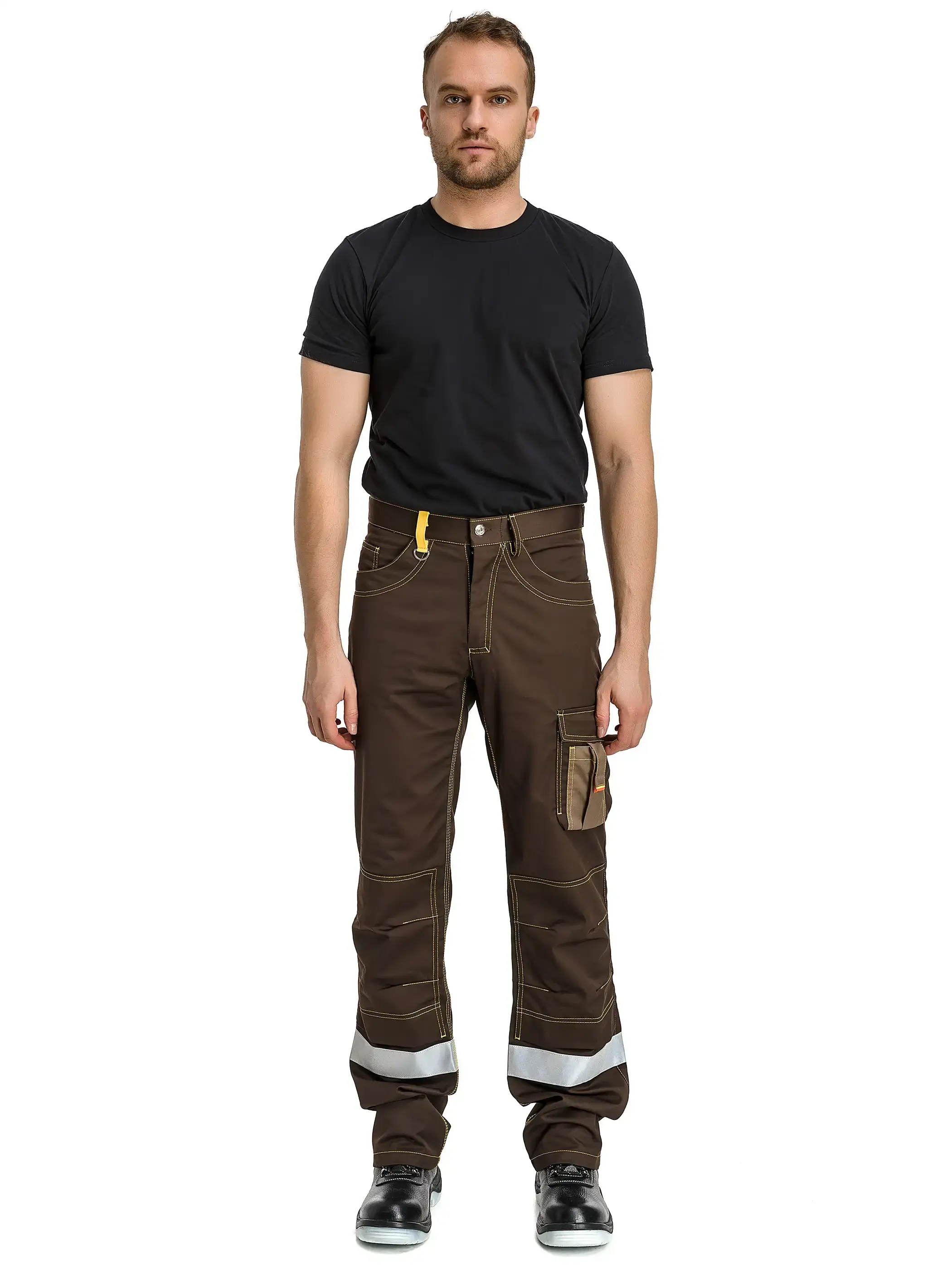 Брюки рабочие мужские летние Техноавиа "Бавария" коричневые/светло-коричневые