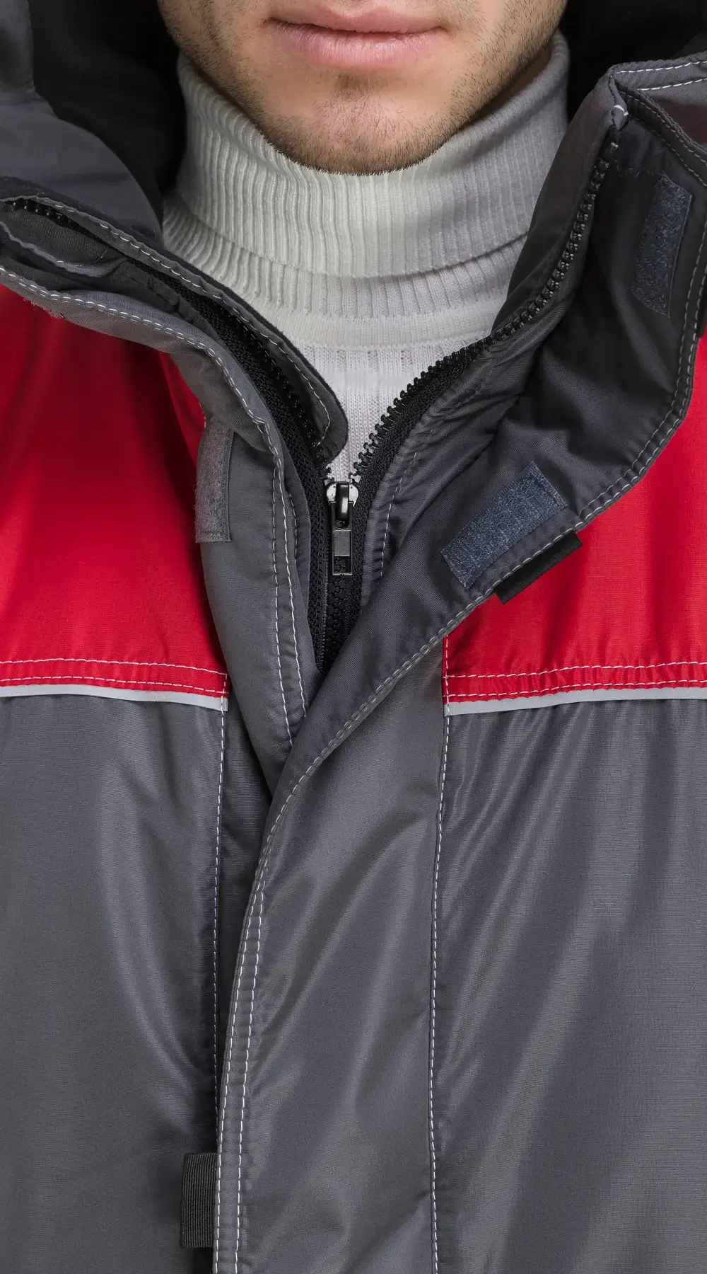 Куртка рабочая мужская зимняя утепленная RONTA KR930 темно-серая, черная, красная