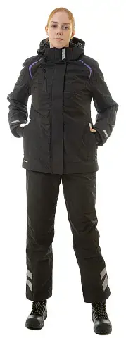 Зимняя женская куртка BRODEKS KW208, черный/красный  Зимняя женская куртка BRODEKS KW208, черный/красный