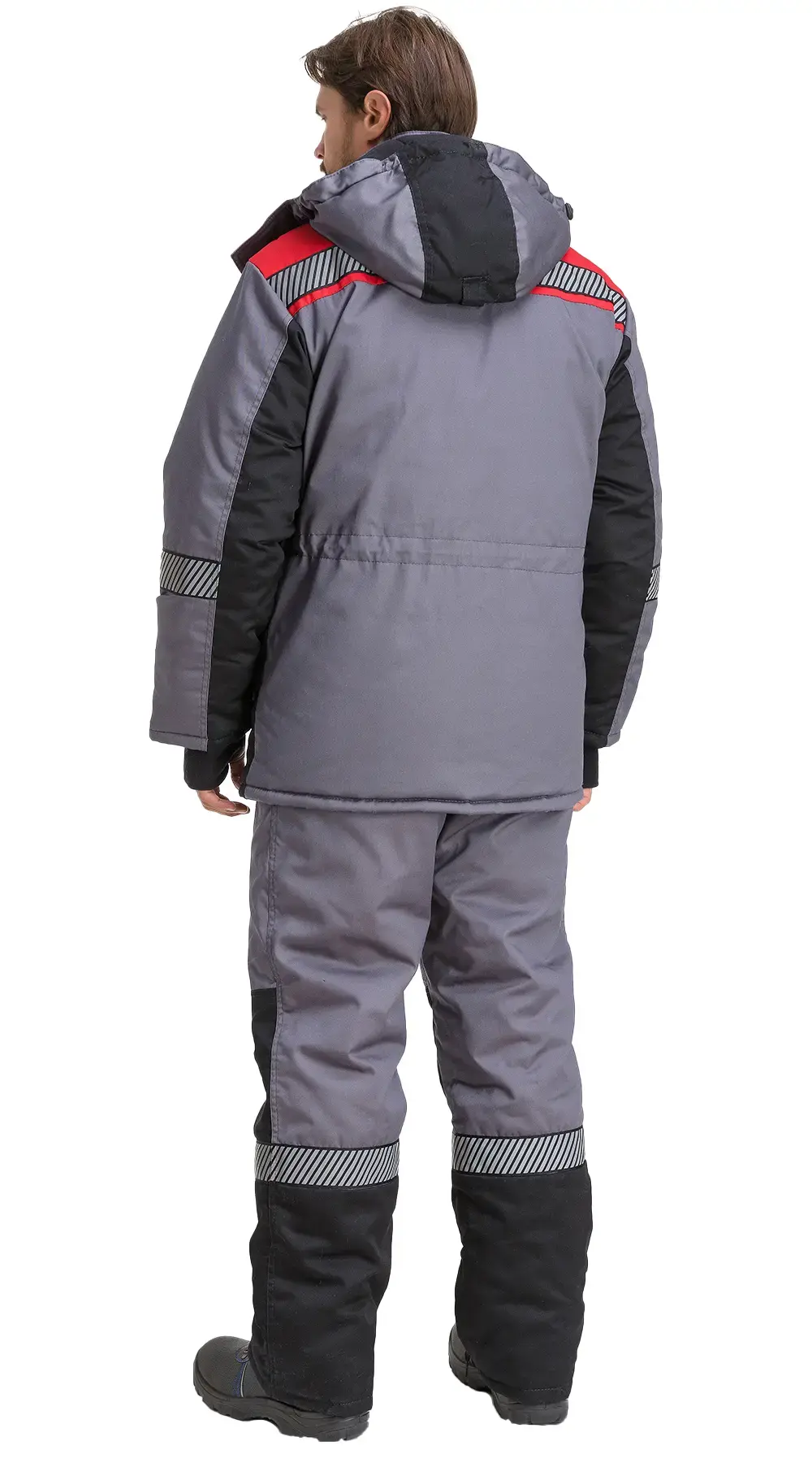 Куртка рабочая мужская зимняя утепленная RONTA KR581 с СОП темно-серая, красная, черная