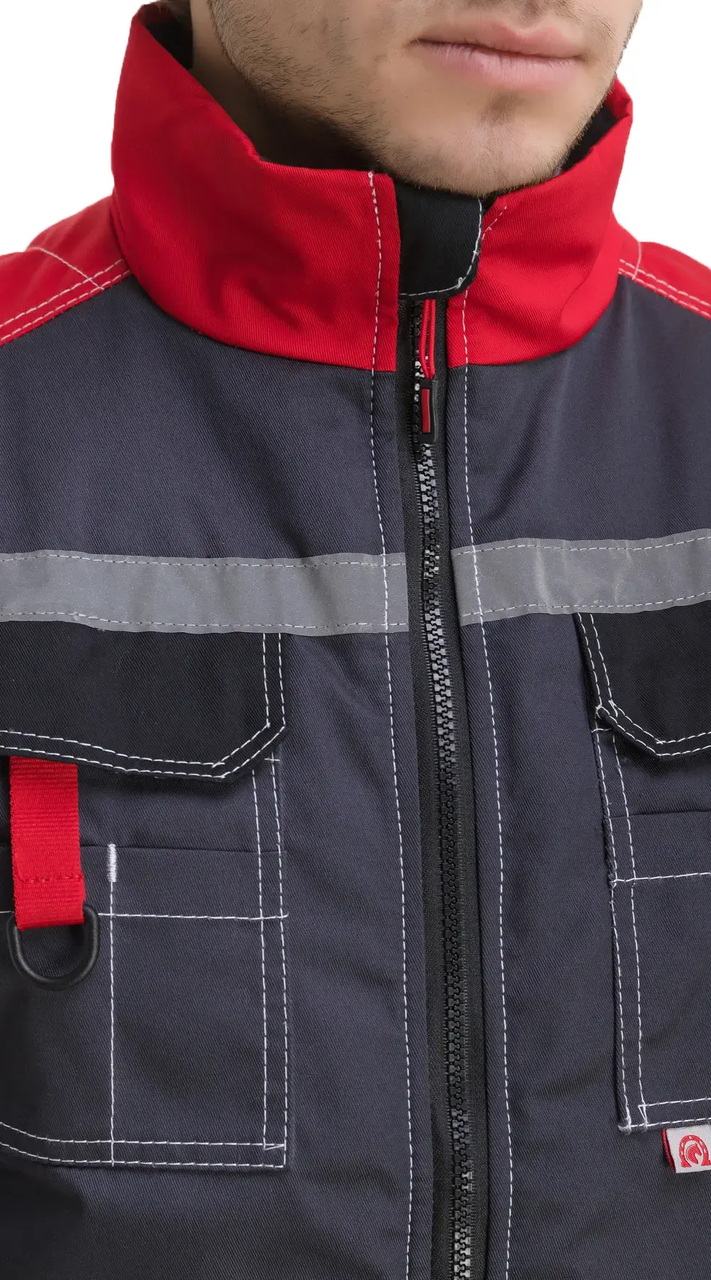 Жилет рабочий мужской утепленный зимний RONTA JT1002 темно-серый, красный, черный