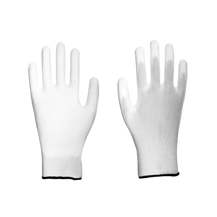 Нейлоновые перчатки белые с П/У покрытием