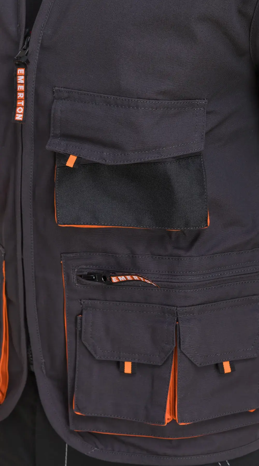 Жилет мужской летний CERVA "Эмертон" темно-серый, оранжевый