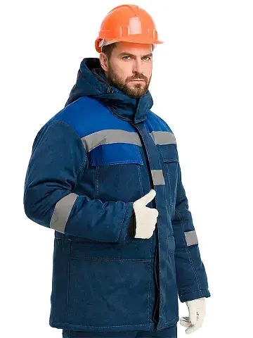 Куртка рабочая мужская зимняя утепленная RONTA KR241 темно-синяя, васильковая