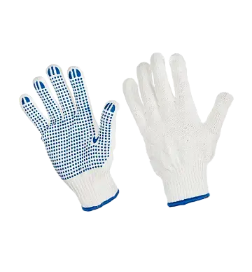 Перчатки трикотажные 3-х нитки с ПВХ (точка) Перчатки трикотажные 3-х нитки с ПВХ (точка)