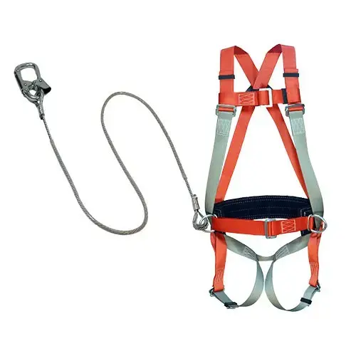 Удерживающая система с наплечными и набедренными лямками и стропом из металлического троса УС 2 БЖ