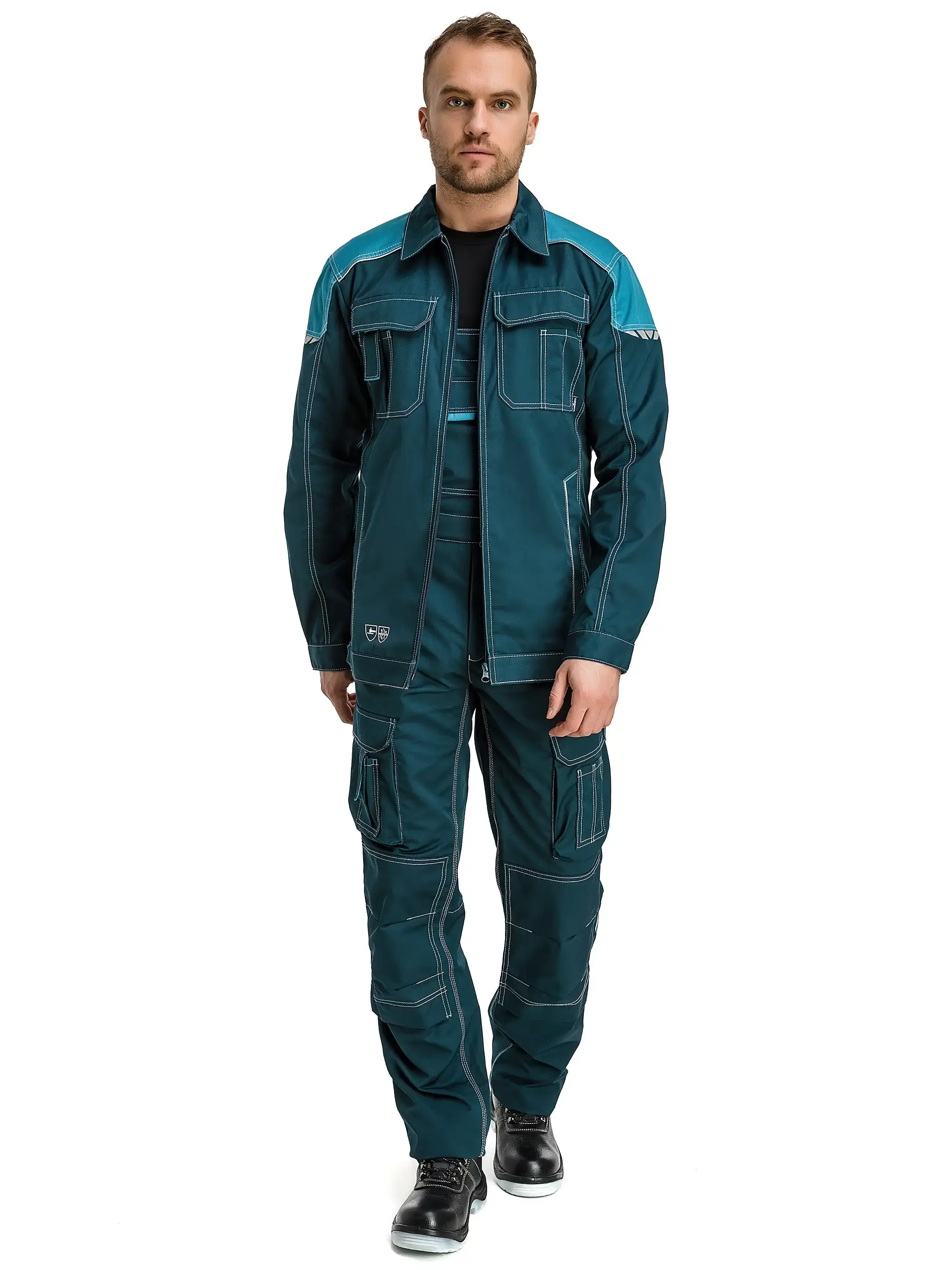 Куртка рабочая мужская летняя Техноавия "Дунай" бирюзовый