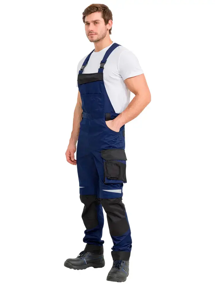 Полукомбинезон рабочий мужской летний RONTA PL210 темно-синий, черный