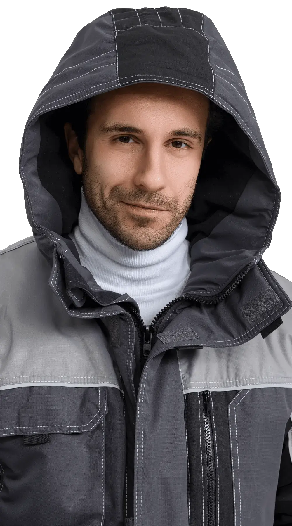 Куртка рабочая мужская зимняя утепленная RONTA KR615 MEMBRANE темно-серая, черная, светло-серая