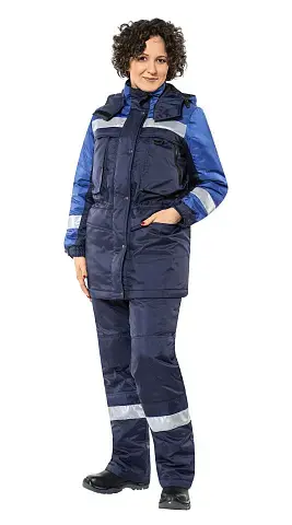 Куртка рабочая женская зимняя утепленная Восток-Сервис "ЛЕДИ ДРАЙВ" темно-синяя, светло-синяя Куртка рабочая женская зимняя утепленная Восток-Сервис "ЛЕДИ ДРАЙВ" темно-синяя, светло-синяя