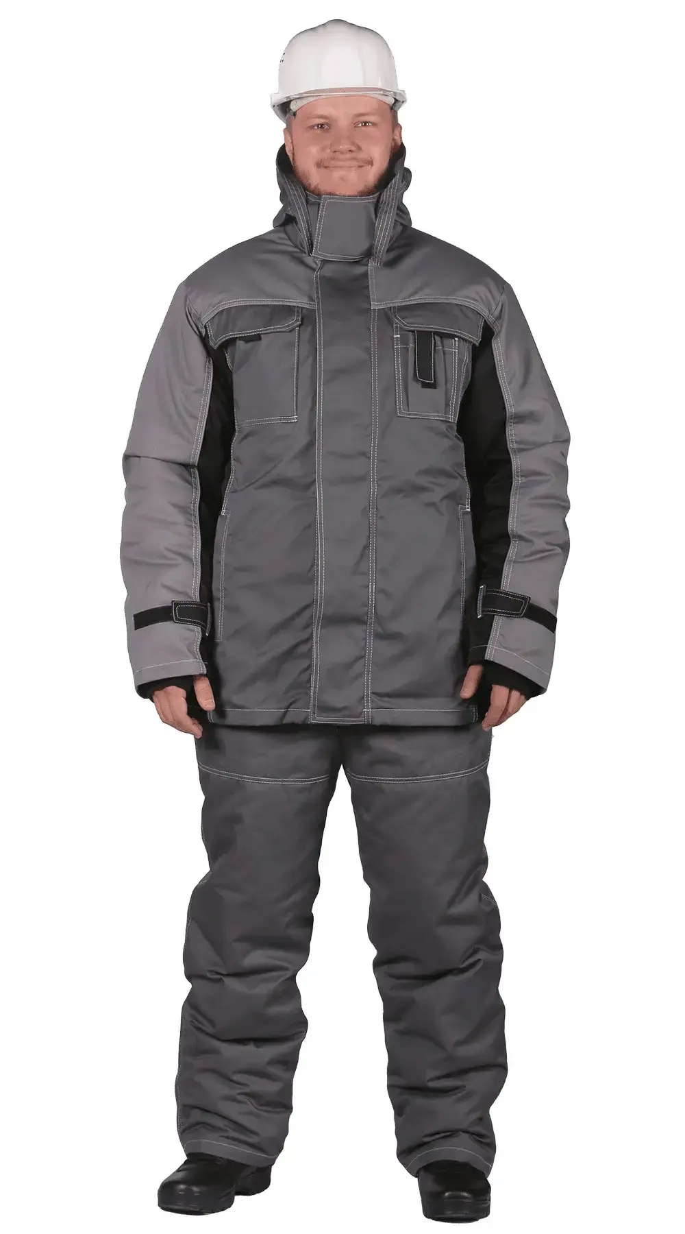 Куртка рабочая мужская зимняя утепленная RONTA KR581 темно-серая, светло-серая, черная