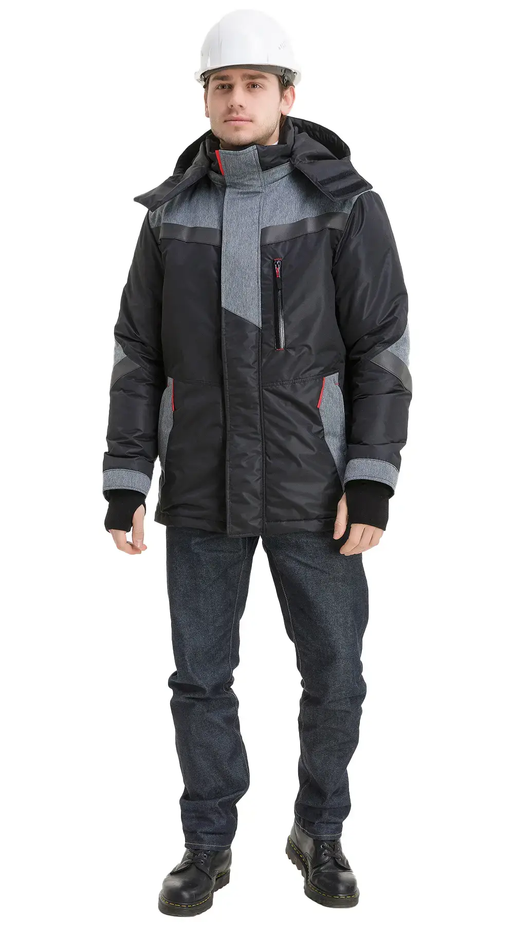 Куртка рабочая мужская зимняя утепленная Восток-Сервис "Траверс" черная, серая