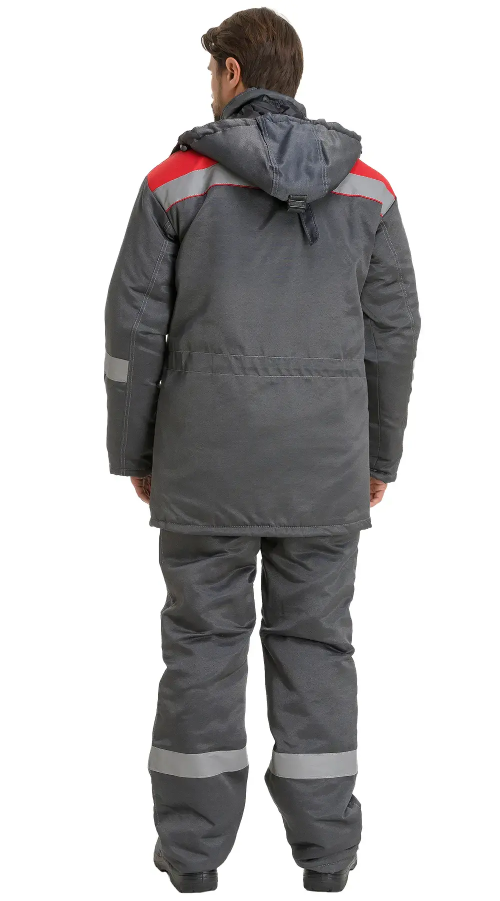 Костюм рабочий мужской утепленный зимний RONTA KS241 темно-серый, красный