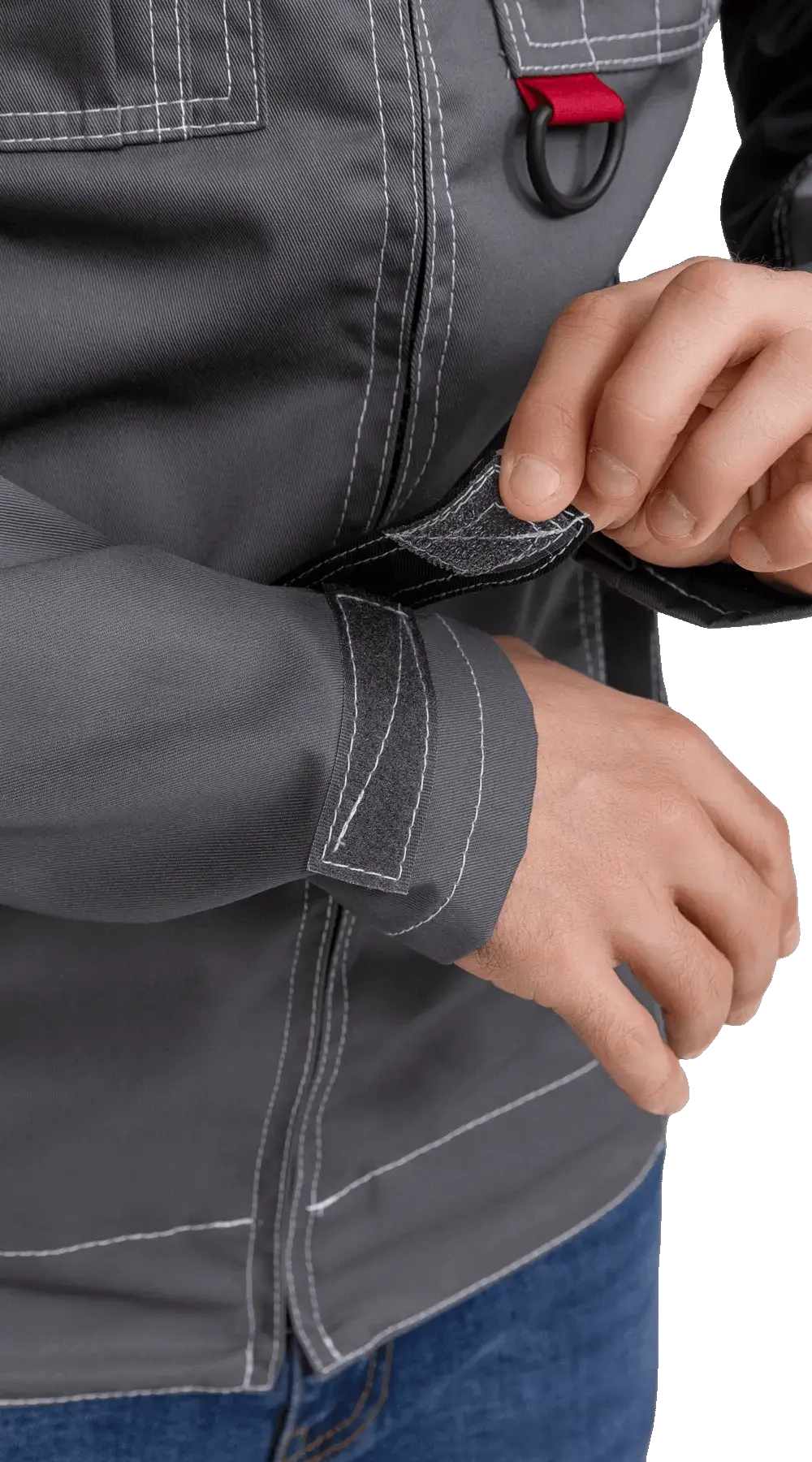 Куртка рабочая мужская летняя RONTA KR206 темно-серый, черный, красный