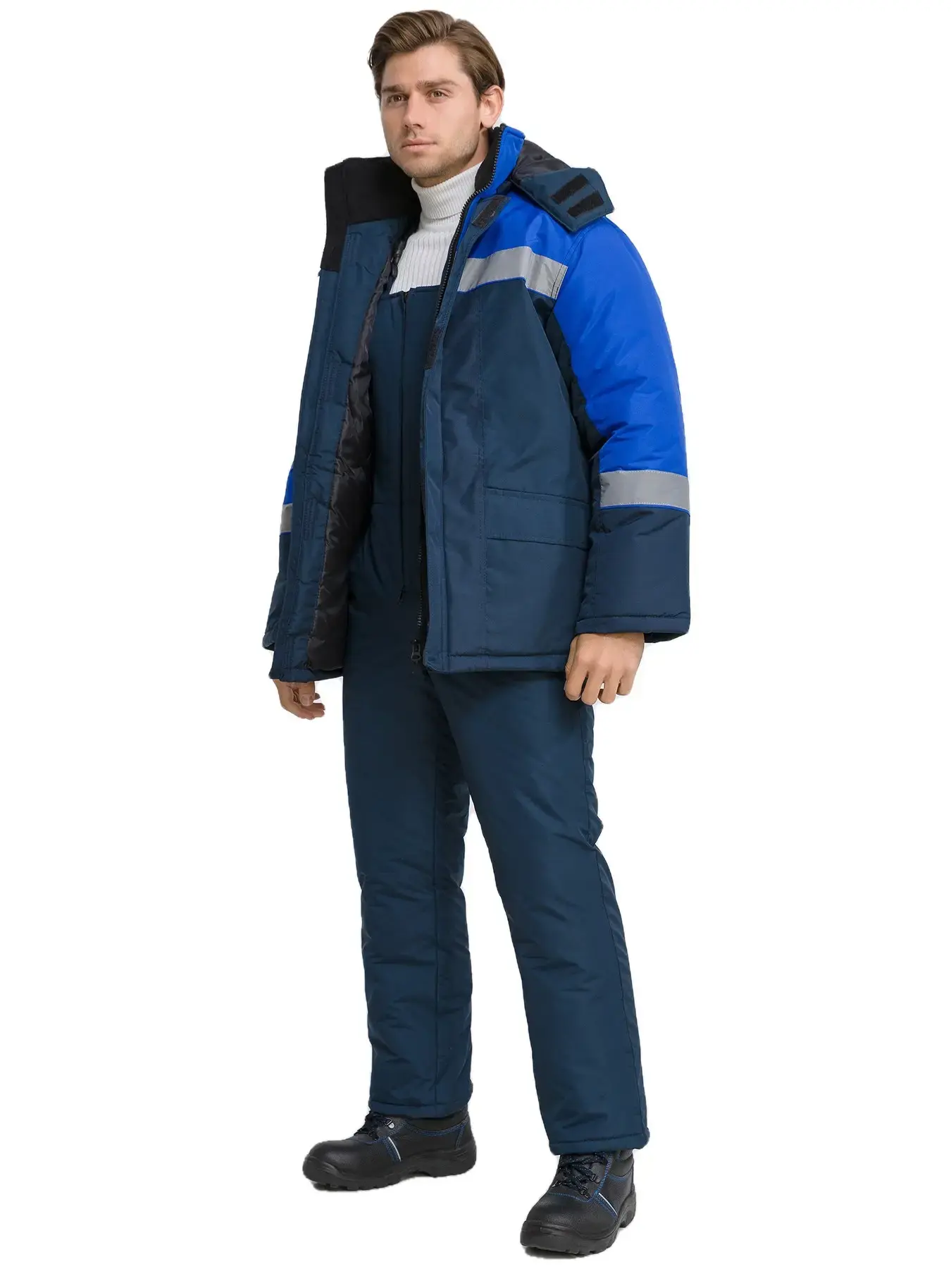 Костюм рабочий мужской утепленный зимний RONTA KS-ALASKA темно-синий, васильковый