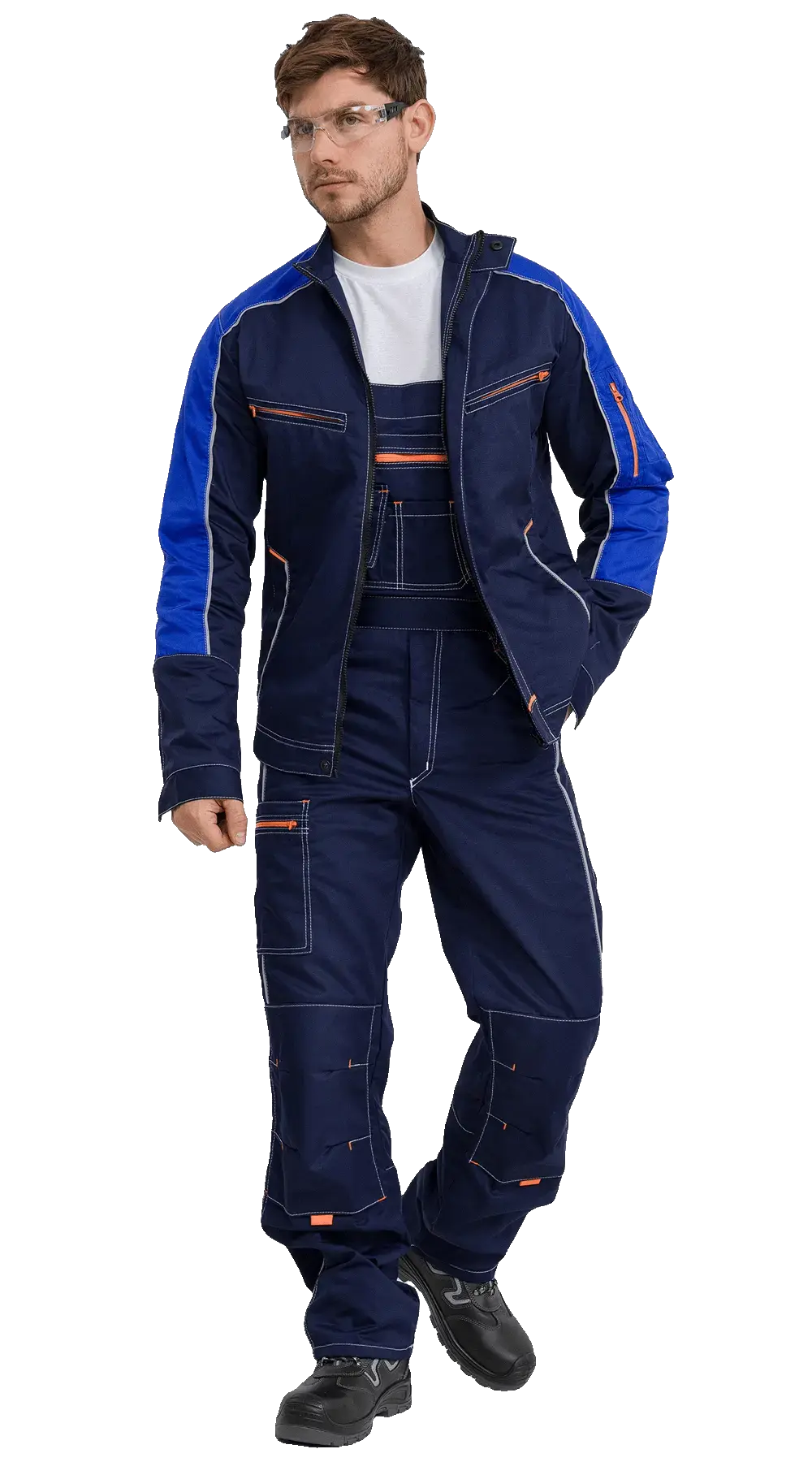 Полукомбинезон рабочий мужской летний RONTA PL208 темно-синий