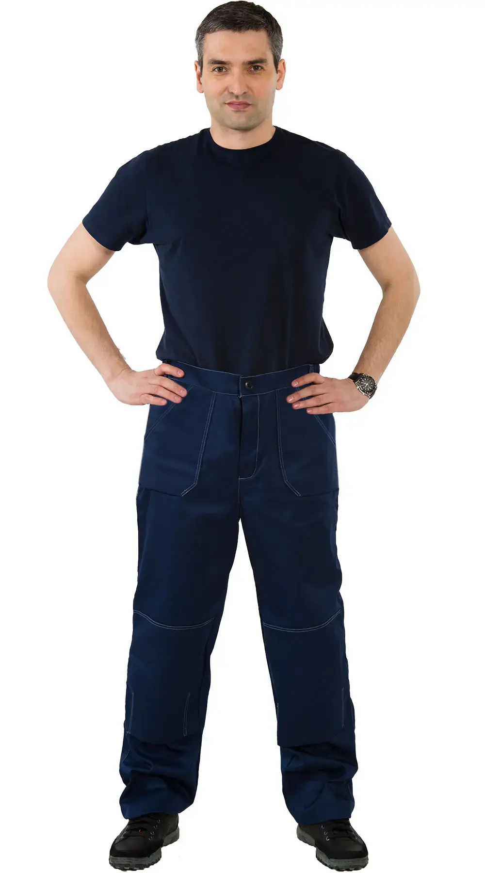 Костюм рабочий мужской летний RONTA KS806E с брюками темно-синий, серый