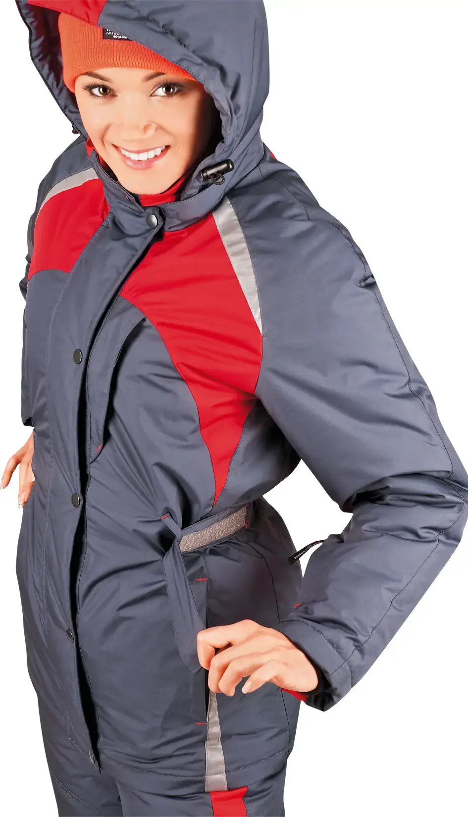 Куртка рабочая женская зимняя утепленная Восток-Сервис "ЛЕДИ СПЕЦ-1" серая, красная 