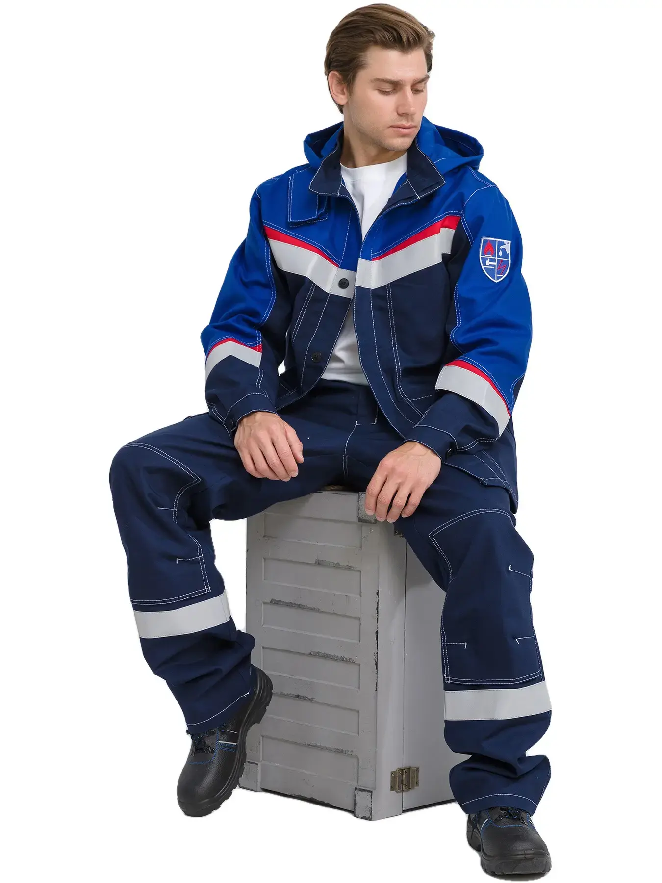 Костюм мужской №139 "МЕГАСТАТ ФР" (т.син/вас)