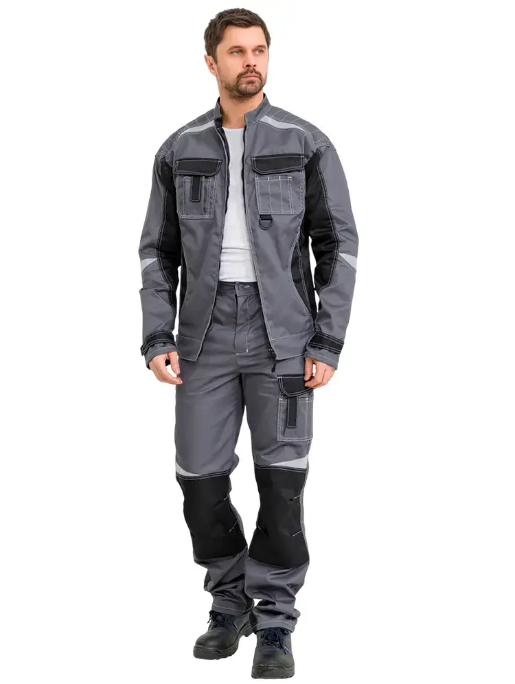 Куртка рабочая мужская летняя RONTA KR206 темно-серый, черный
