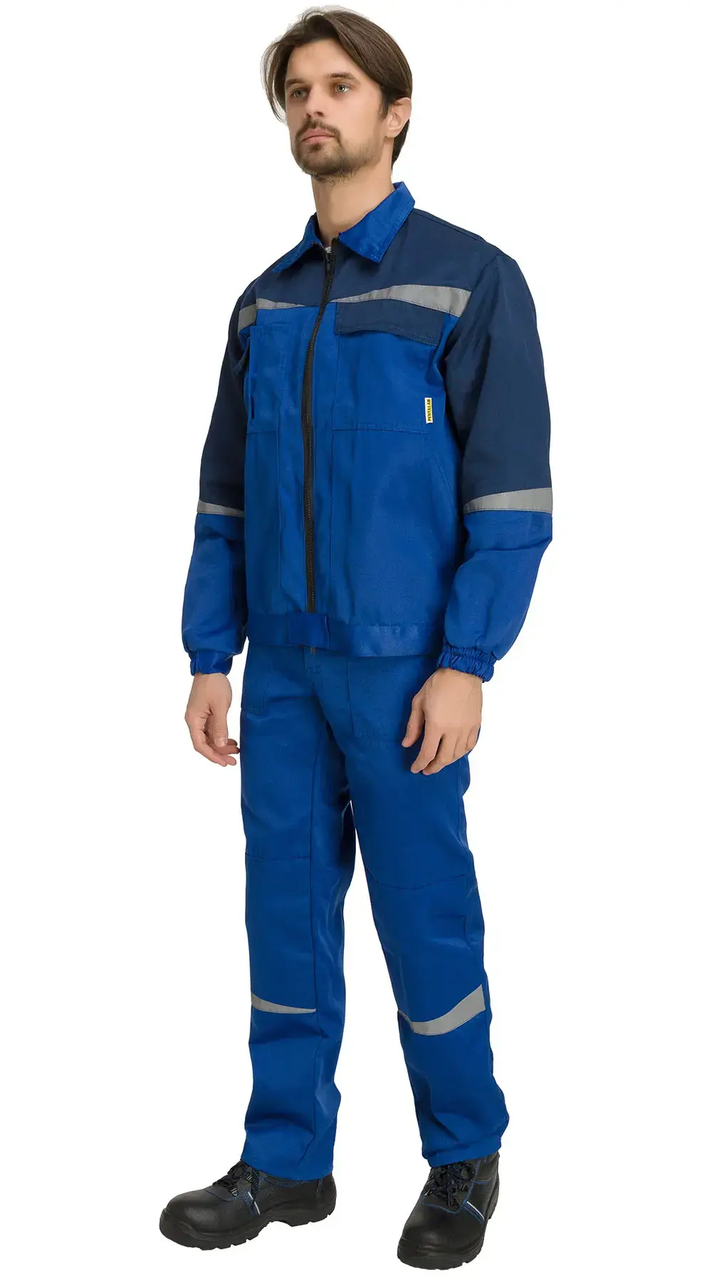 Костюм рабочий мужской летний RONTA KS591 с полукомбинезоном васильковый, темно-синий Костюм рабочий мужской летний RONTA KS591 с полукомбинезоном васильковый, темно-синий